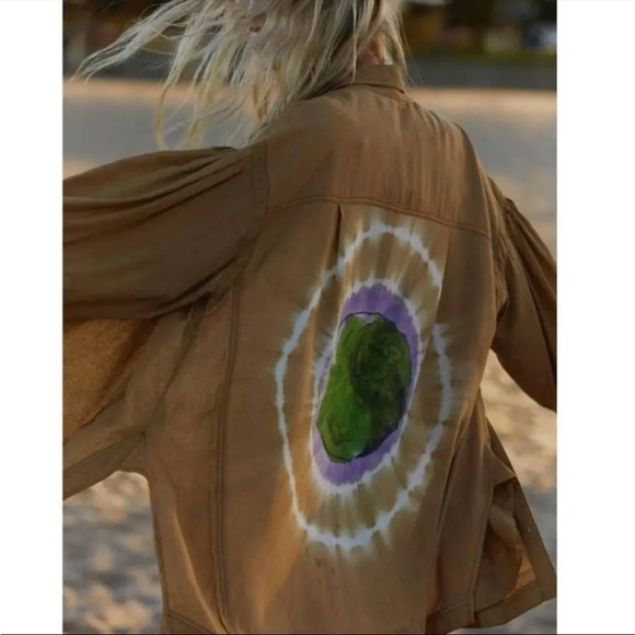 Free People Yin Yang Tie Dye Graphic Buttondown We The Free - Picture 10 of 12